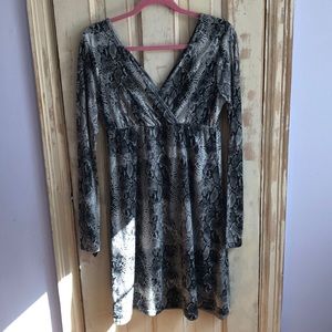 Stetson Gray Print Western Boho Hippie Dress Sz M